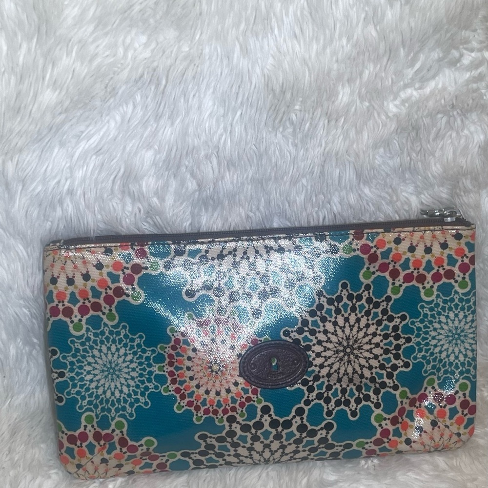 Fossil coated Multicolor make up bag